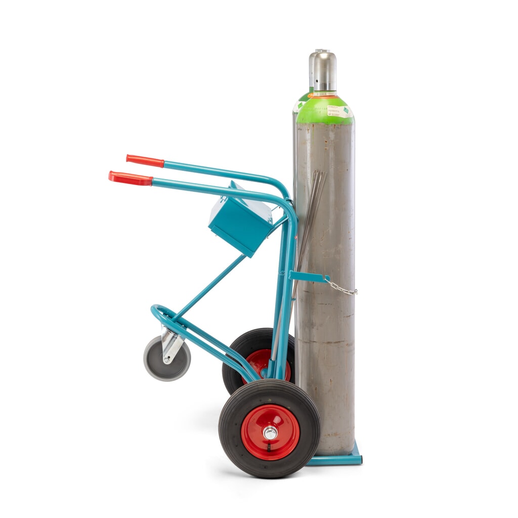 Ameise® Diable pour bouteilles en acier, pour 2 bouteilles de 40-50 litres, roue stabilisatrice, pneumatiques gonflables N° de l'image du produit 11 : Ameise® Diable pour bouteilles en acier, pour 2 bouteilles de 40-50 litres, roue stabilisatrice, pneumatiques gonflables