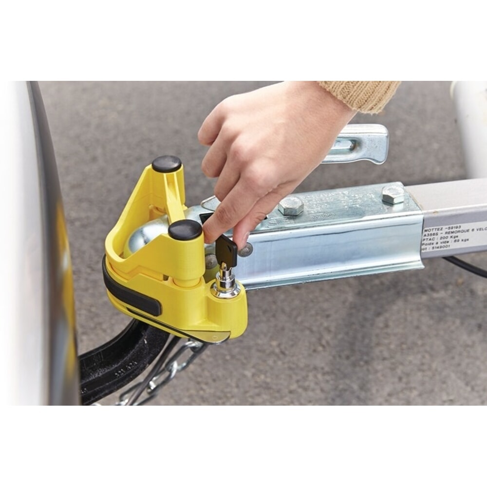 N° de l'image du produit 3 : Anhänger-Diebstahlsicherung, L225xB200xH110mm, Stahl, pulverbeschichtet, SB Verpackung, Gewicht 1,95 kg gelb