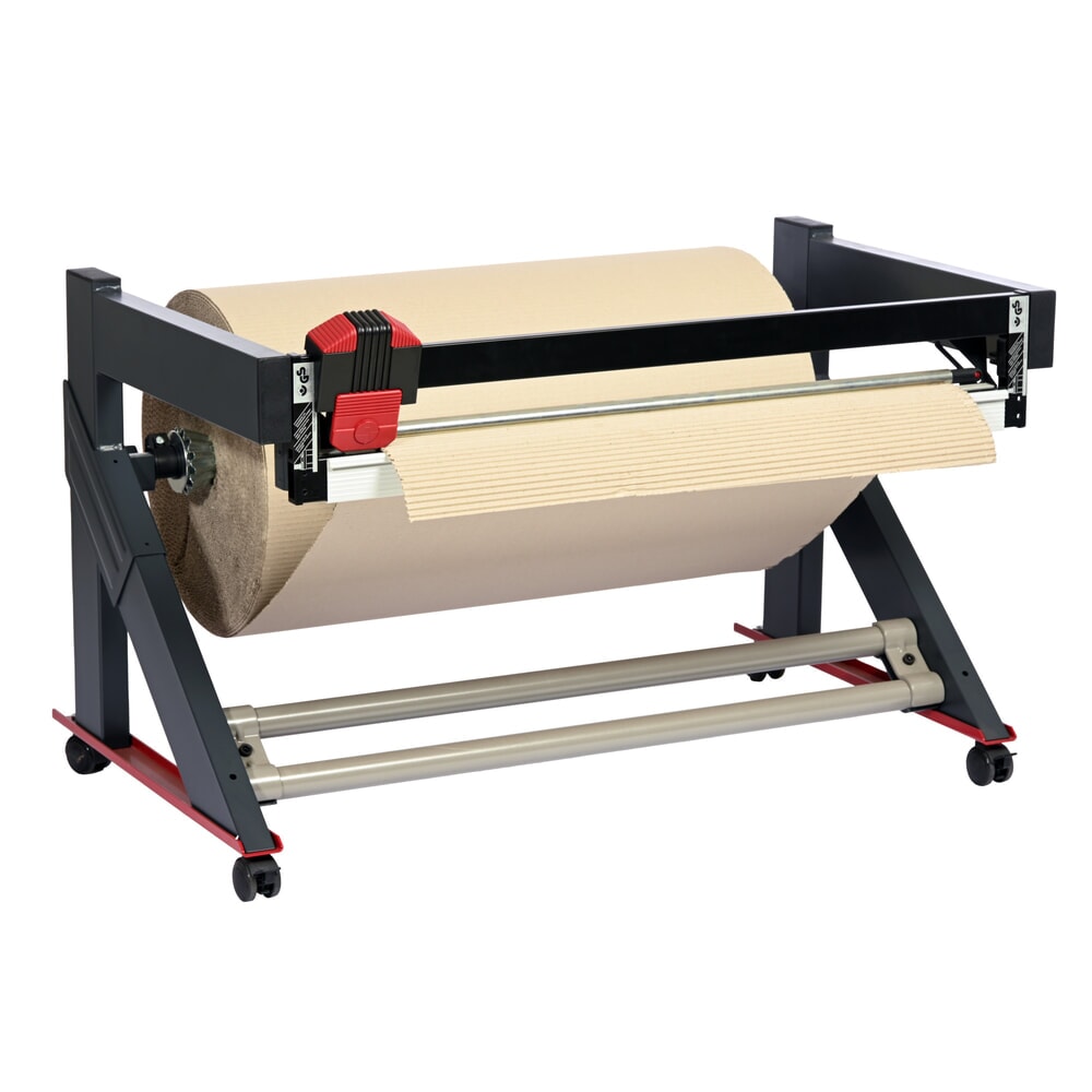N° de l'image du produit 3 : Rocholz support de découpe sous table Stabil, version mobile, poids maximal du rouleau 200 kg, largeur de coupe 1 000 mm