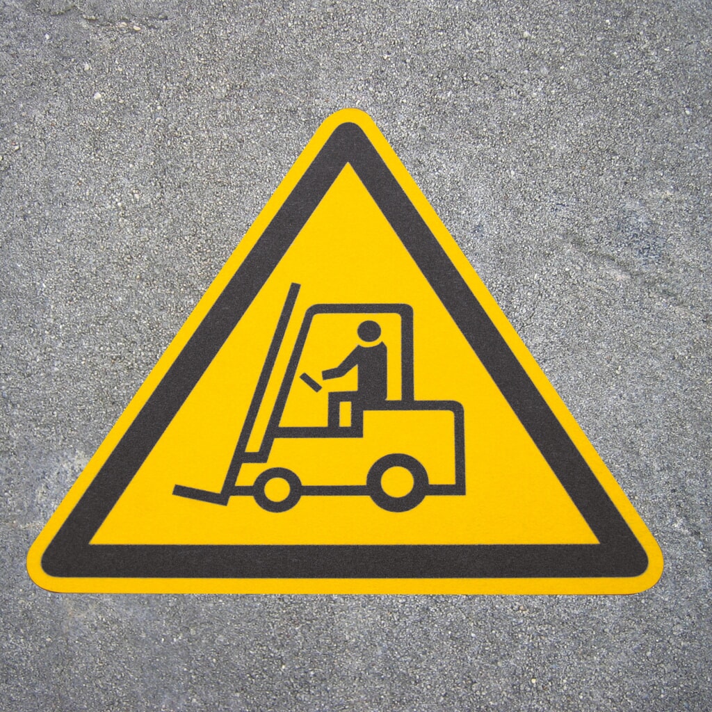 Illustration du produit: Attention chariot élévateur, longueur latérale 600 mm