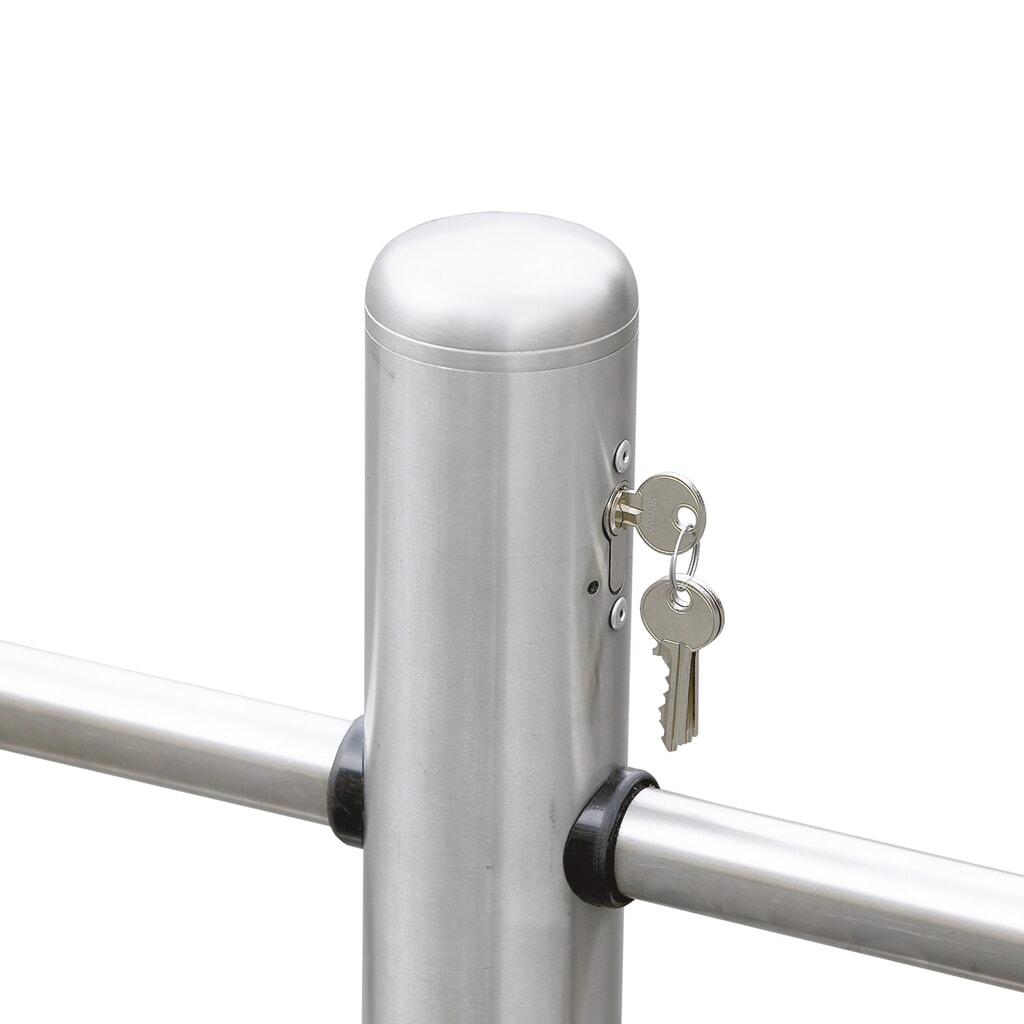 URBANUS Arceau anti-stationnement rabattable en acier inoxydable, verrouillable, hauteur 630 mm N° de l'image du produit 2 : URBANUS Arceau anti-stationnement rabattable en acier inoxydable, verrouillable, hauteur 630 mm