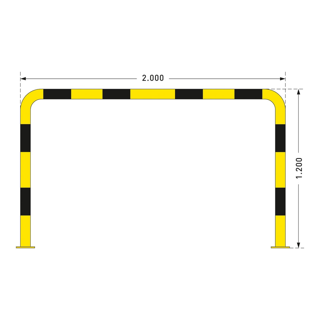 Arceau de protection, utilisation en intérieur, Ø 76 mm, H x l 1 200 x 2 000 mm N° de l'image du produit 2 : Arceau de protection, utilisation en intérieur, Ø 76 mm, H x l 1 200 x 2 000 mm