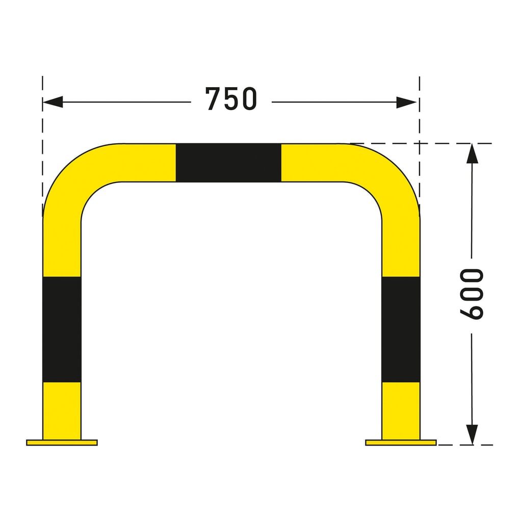 N° de l'image du produit 2 : Arceau de protection, utilisation en intérieur, Ø 76 mm, H x l 600 x 750 mm