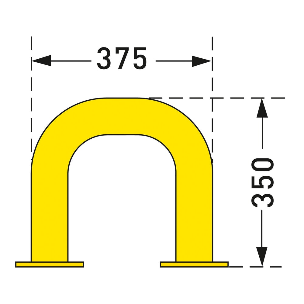 N° de l'image du produit 2 : Arceau de protection, utilisation en intérieur, Ø 76 mm, H x l 350 x 375 mm