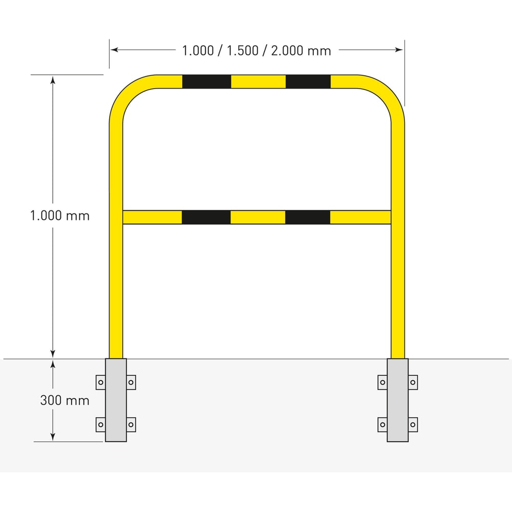 N° de l'image du produit 5 : Arceau de protection, pour l’intérieur, fixation latérale, amovible, Hxl 1 300 mm x 1 500 mm