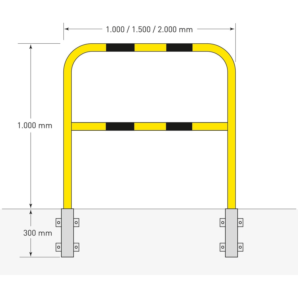 Arceau de protection, pour l’extérieur, fixation latérale, amovible, Hxl 1 300 mm x 1 500 mm N° de l'image du produit 5 : Arceau de protection, pour l’extérieur, fixation latérale, amovible, Hxl 1 300 mm x 1 500 mm