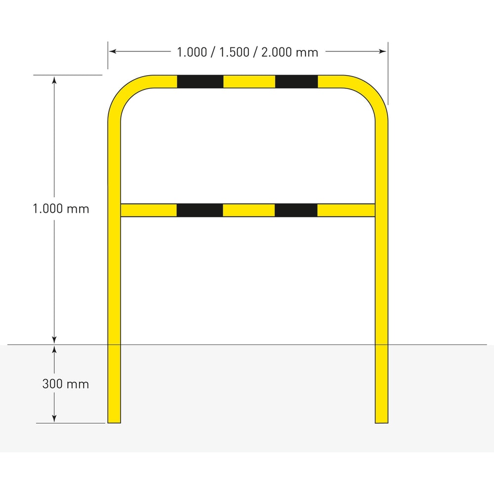 N° de l'image du produit 6 : Arceau de protection, pour l’intérieur, fixation latérale, amovible, Hxl 1 300 mm x 1 500 mm