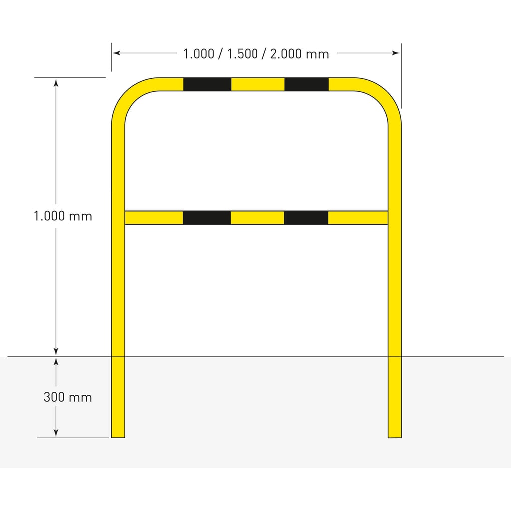 N° de l'image du produit 6 : Arceau de protection, pour l’extérieur, fixation latérale, amovible, Hxl 1 300 mm x 1 500 mm