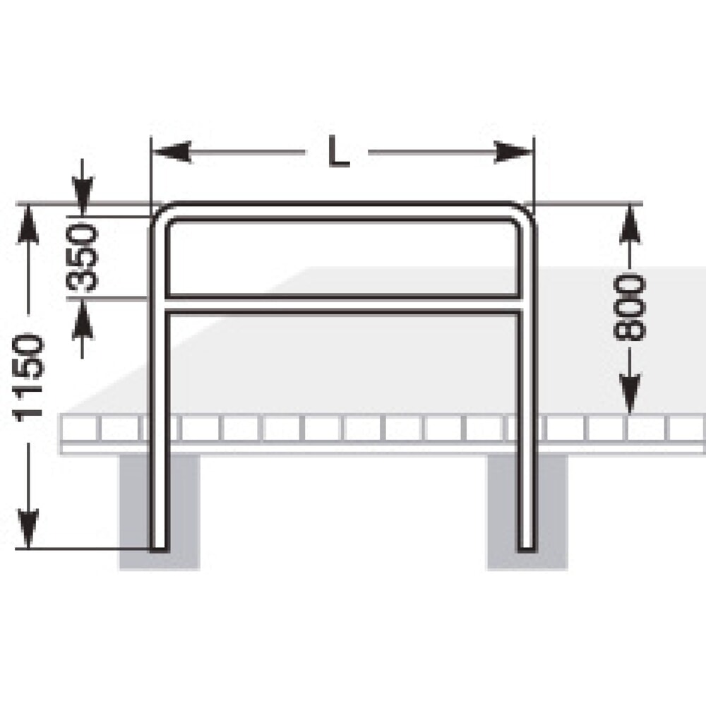 N° de l'image du produit 5 : Arceau range vélo avec tube coudé, à bétonner, longueur 1 000 mm
