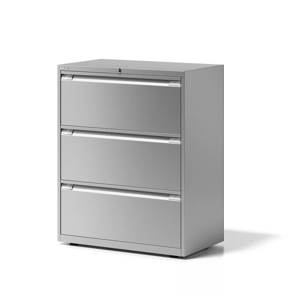 Armoire à dossiers suspendus BISLEY Essentials, 3 tiroirs, gris clair Illustration du produit: Armoire à dossiers suspendus BISLEY Essentials, 3 tiroirs, gris clair