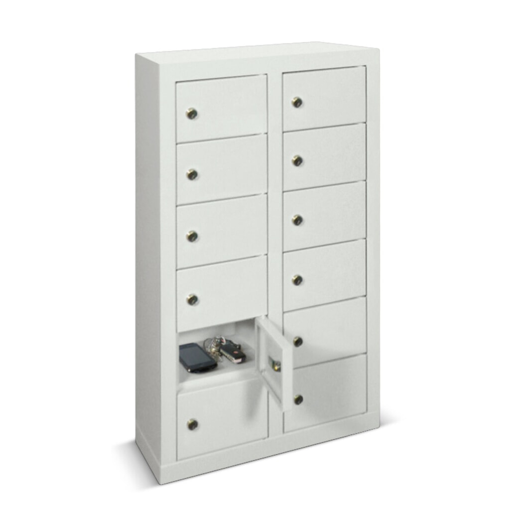 Armoire à petits compartiments PAVOY, 12 compartiments, H x l x P 815 x 460 x 200 mm, gris anthracite, gris clair N° de l'image du produit 1 : Armoire à petits compartiments PAVOY, 12 compartiments, H x l x P 815 x 460 x 200 mm, gris anthracite, gris clair