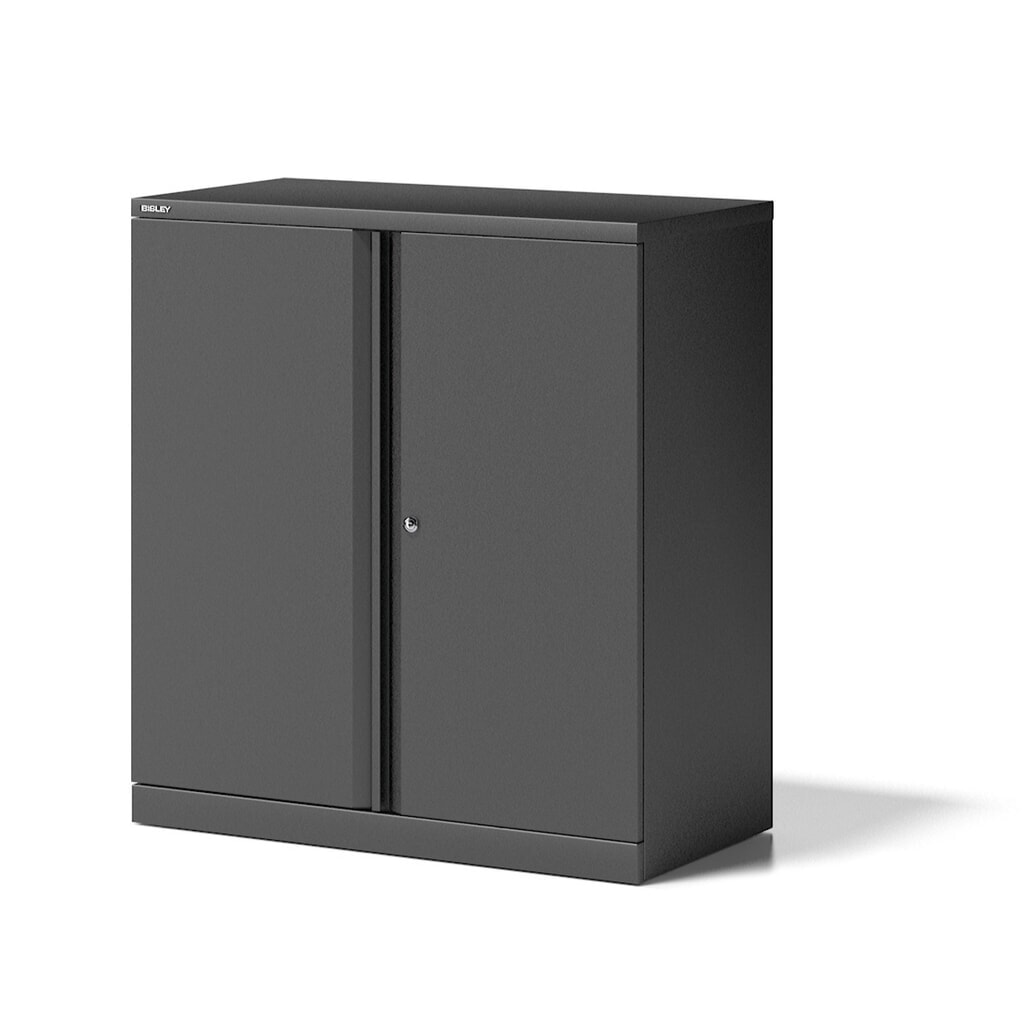 Armoire à portes battantes BISLEY Essentials, 2 hauteurs de classeur, largeur 914 mm