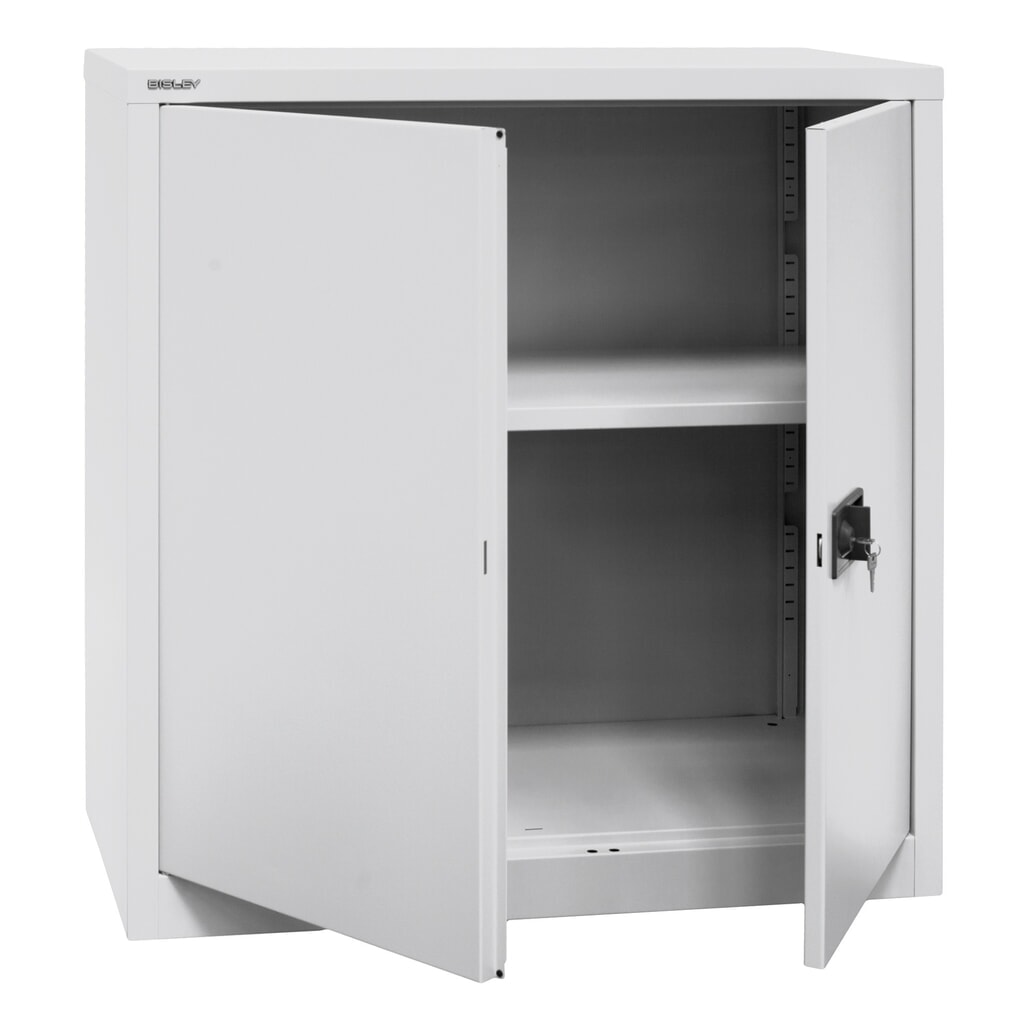 Armoire à portes battantes BISLEY, H x l x P 1 000 x 914 x 400 mm, gris clair, tablettes galvanisées N° de l'image du produit 3 : Armoire à portes battantes BISLEY, H x l x P 1 000 x 914 x 400 mm, gris clair, tablettes galvanisées