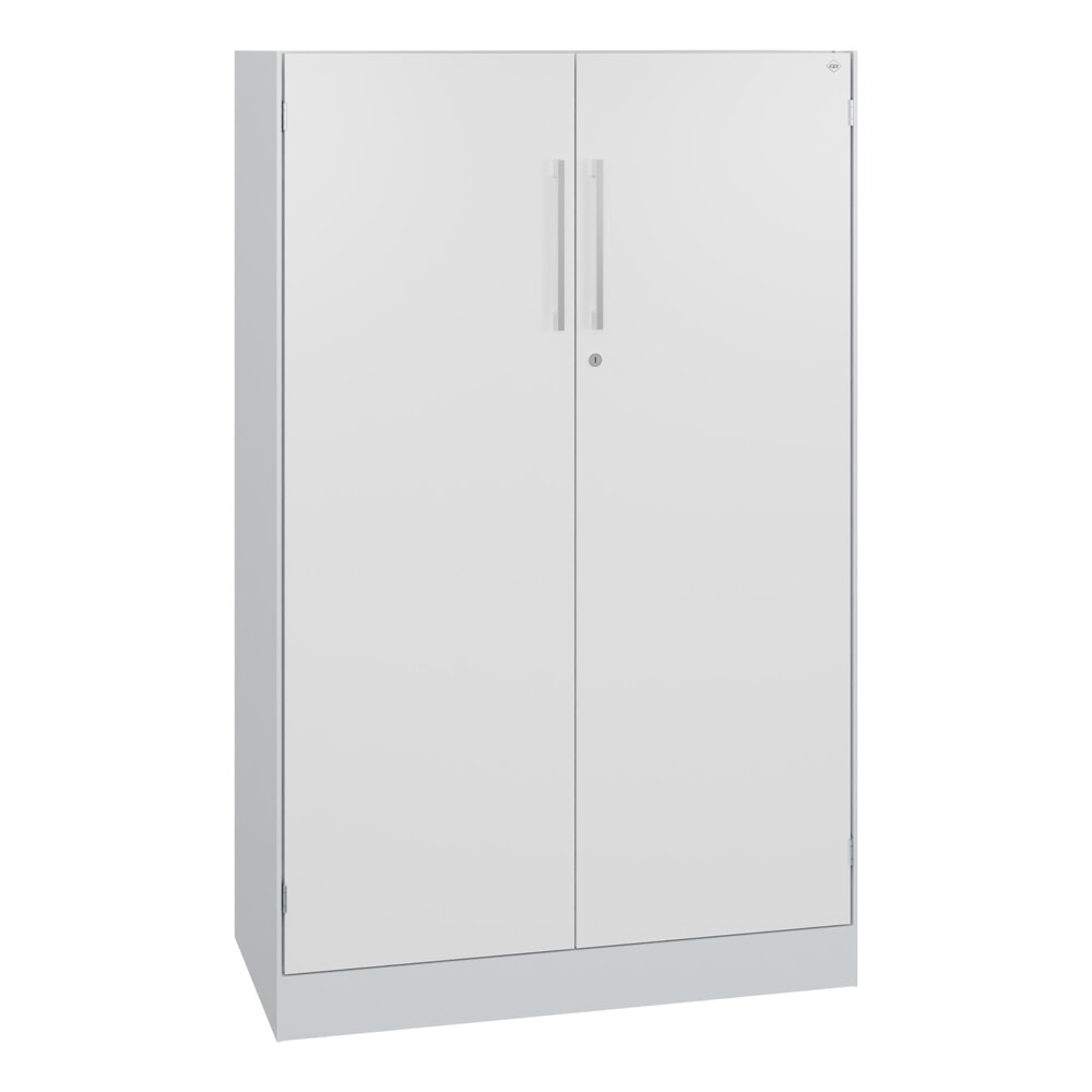 N° de l'image du produit 1 : Armoire à portes battantes C+P Asisto, 3 hauteurs de classeur, largeur 800 mm, gris clair, blanc signalisation
