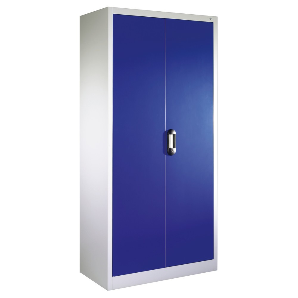 N° de l'image du produit 8 : Armoire à portes battantes d’atelier C+P avec 4 tablettes, H x l x P 1 950 x 700 x 400 mm, gris anthracite, rouge rubis