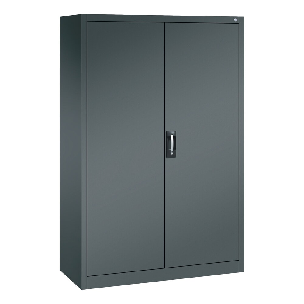 Illustration du produit: Armoire à portes battantes d’atelier C+P avec paroi centrale + 8 tablettes, H x l x P 1 950 x 1 200 x 500 mm, gris anthracite, gris anthracite