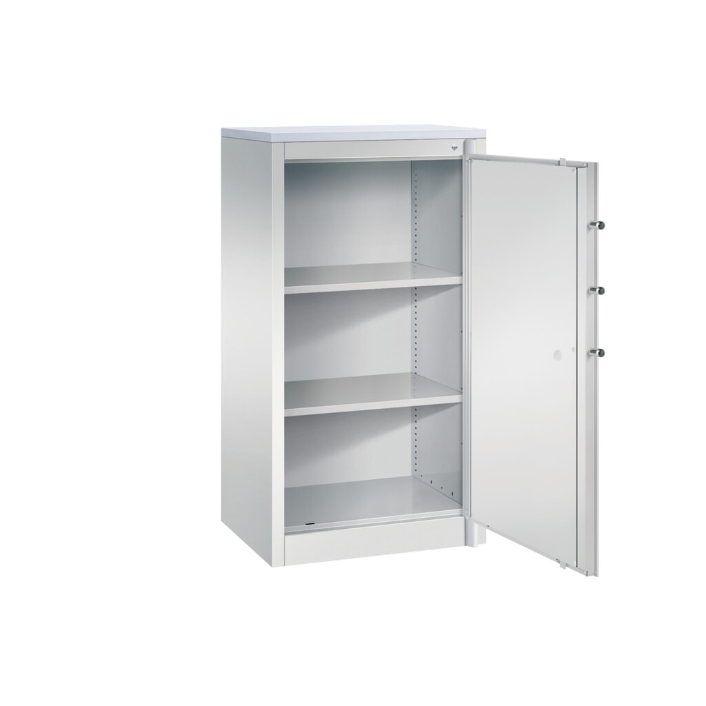 N° de l'image du produit 2 : Armoire à portes battantes de sécurité C+P, 3 niveaux, H x l x P 1 226 x 650 x 500 mm, gris clair/gris clair, Gris clair