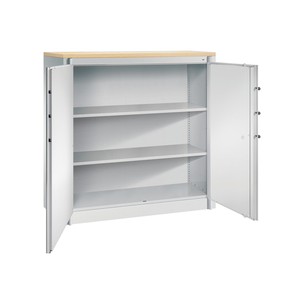 Armoire à portes battantes de sécurité C+P, 3 niveaux, H x l x P 1 226 x 1 200 x 500 mm, gris clair/gris clair, Érable N° de l'image du produit 2 : Armoire à portes battantes de sécurité C+P, 3 niveaux, H x l x P 1 226 x 1 200 x 500 mm, gris clair/gris clair, Érable