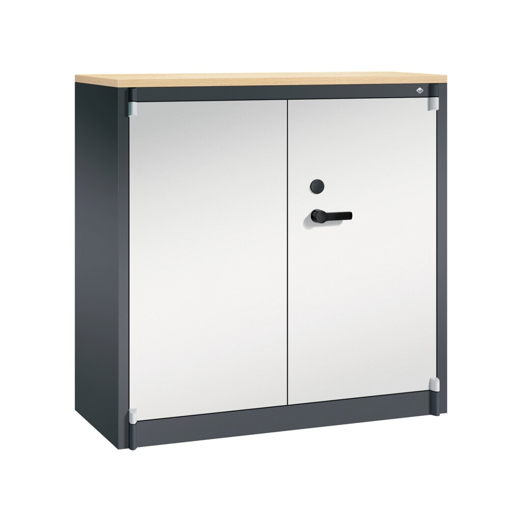 Illustration du produit: Armoire à portes battantes de sécurité C+P, 3 niveaux, H x l x P 1 226 x 1 200 x 500 mm, Érable