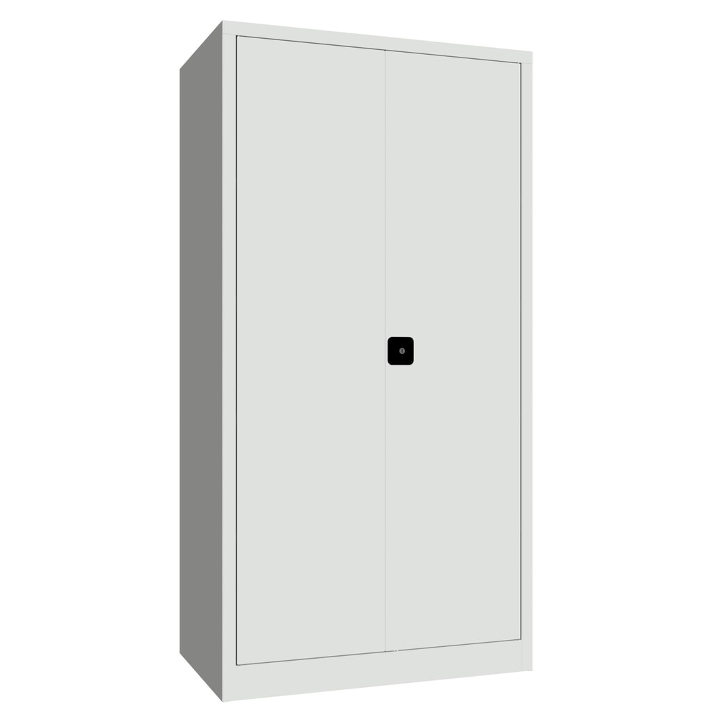 N° de l'image du produit 4 : Armoire à portes battantes PAVOY, 4 tablettes, H x l x P 1 950 x 1 000 x 600 mm, gris clair, gris clair