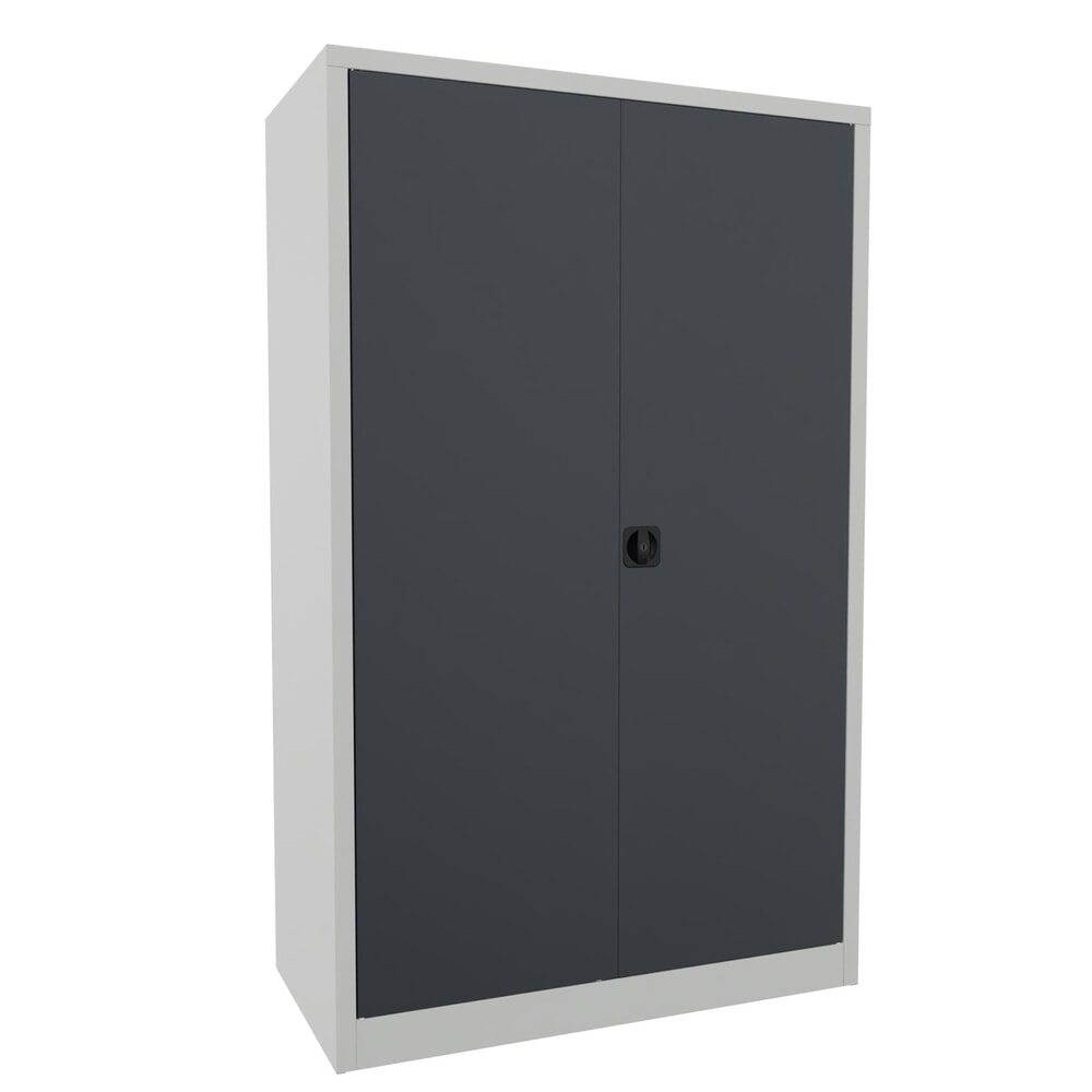 Illustration du produit: Armoire à portes battantes PAVOY, 4 tablettes, H x l x P 1 950 x 1 200 x 600 mm, gris anthracite, gris clair