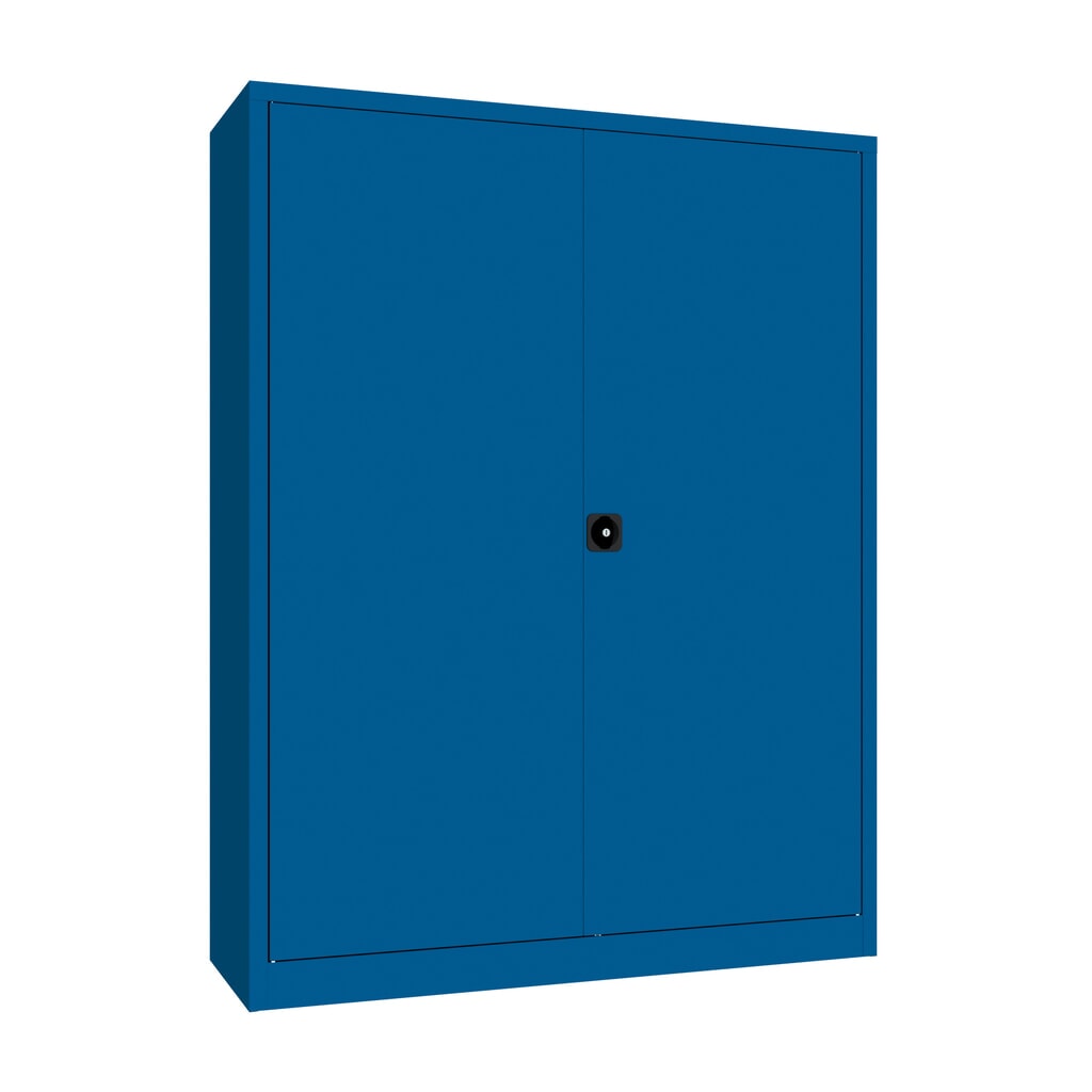 Illustration du produit: Armoire à portes battantes PAVOY, 4 tablettes, H x l x P 1 950 x 1 500 x 500 mm, bleu gentiane, bleu gentiane