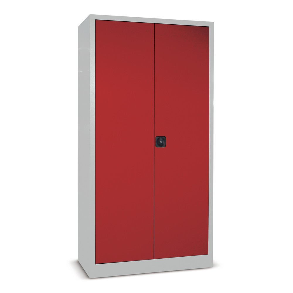 N° de l'image du produit 2 : Armoire à portes battantes PAVOY, 4 tablettes, H x l x P 1 950 x 1 200 x 600 mm, rouge feu, gris clair
