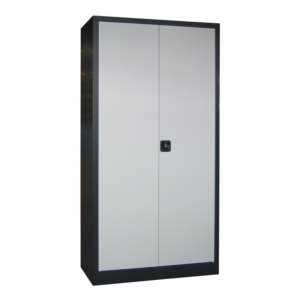 N° de l'image du produit 2 : Armoire à portes battantes PAVOY, 4 tablettes, H x l x P 1 950 x 1 200 x 600 mm, gris anthracite, gris clair