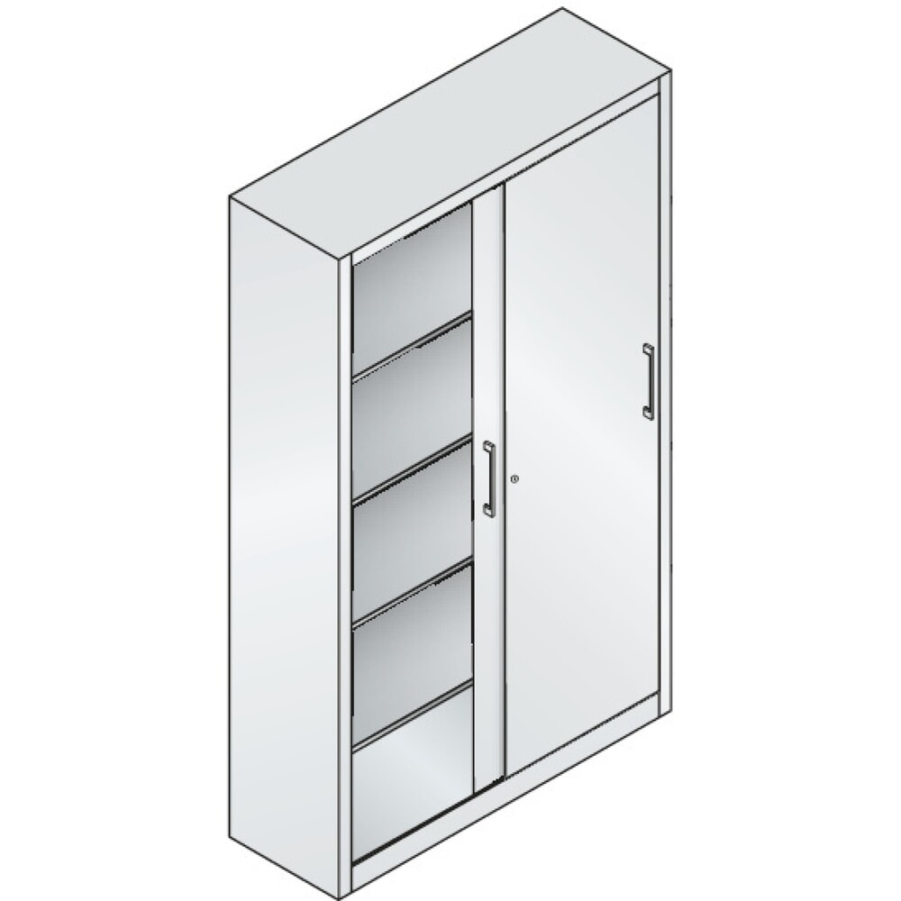 N° de l'image du produit 3 : Armoire à portes coulissantes, H x l x P 1 950 x 1 200 x 400 mm, gris anthracite, gris anthracite