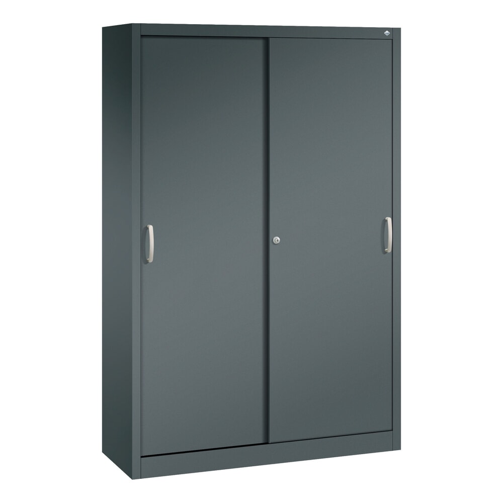 N° de l'image du produit 1 : Armoire à portes coulissantes, H x l x P 1 950 x 1 200 x 400 mm, gris anthracite, gris anthracite
