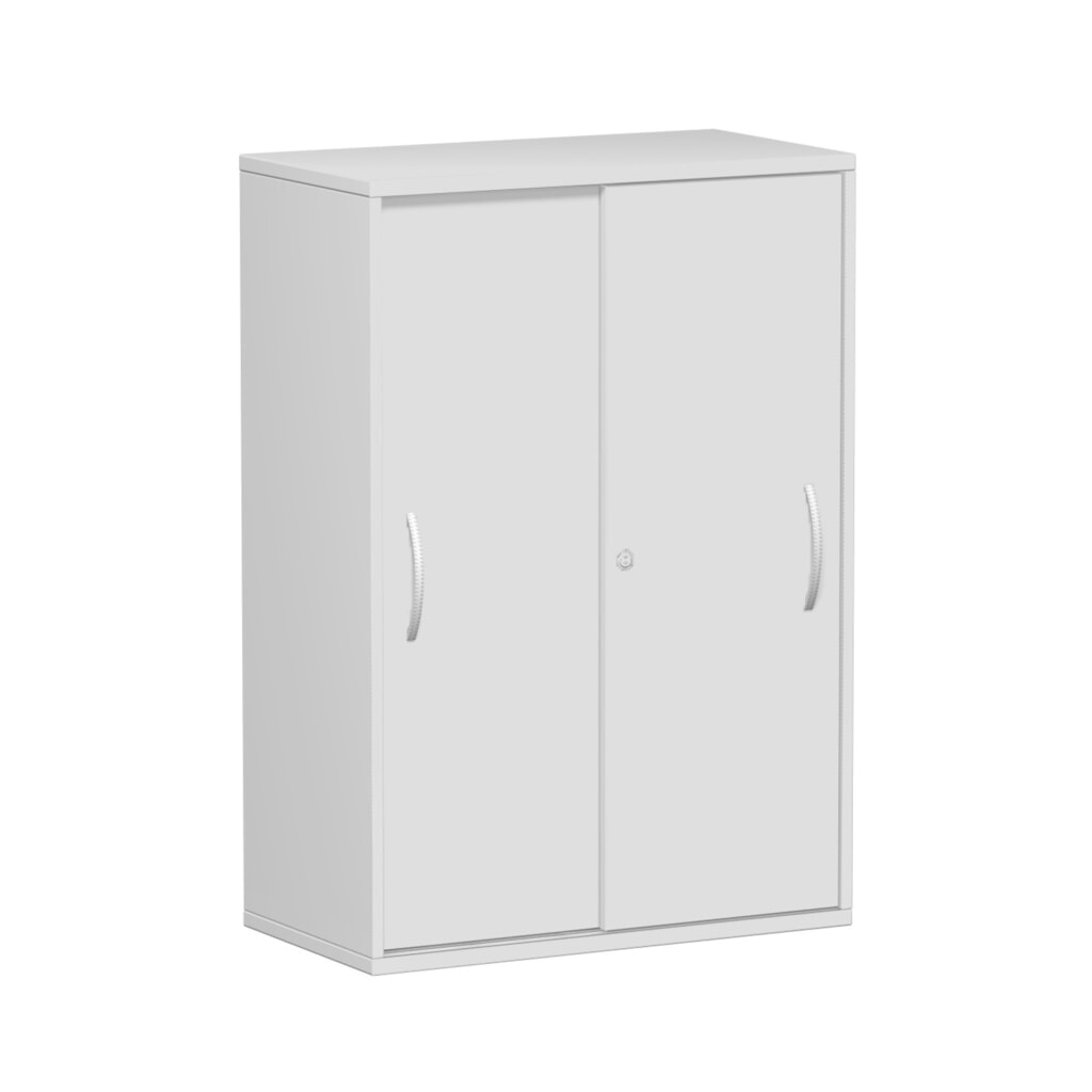 Illustration du produit: Armoire à portes coulissantes Lissabon, 3 hauteurs de classeurs, gris clair