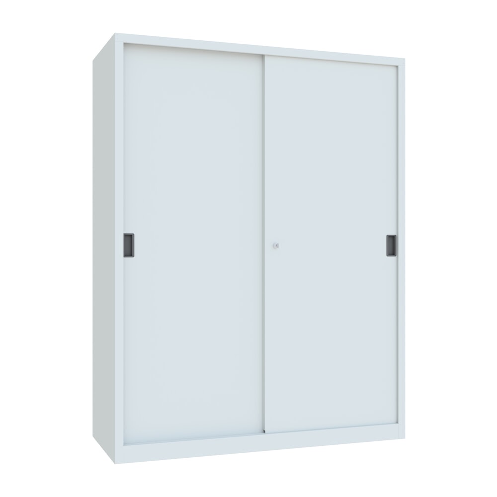 Illustration du produit: Armoire à portes coulissantes PAVOY avec mit 8 tablettes + cloison de séparation, HxlxP 1 950 x 1 500 x 600 mm, gris clair, gris clair