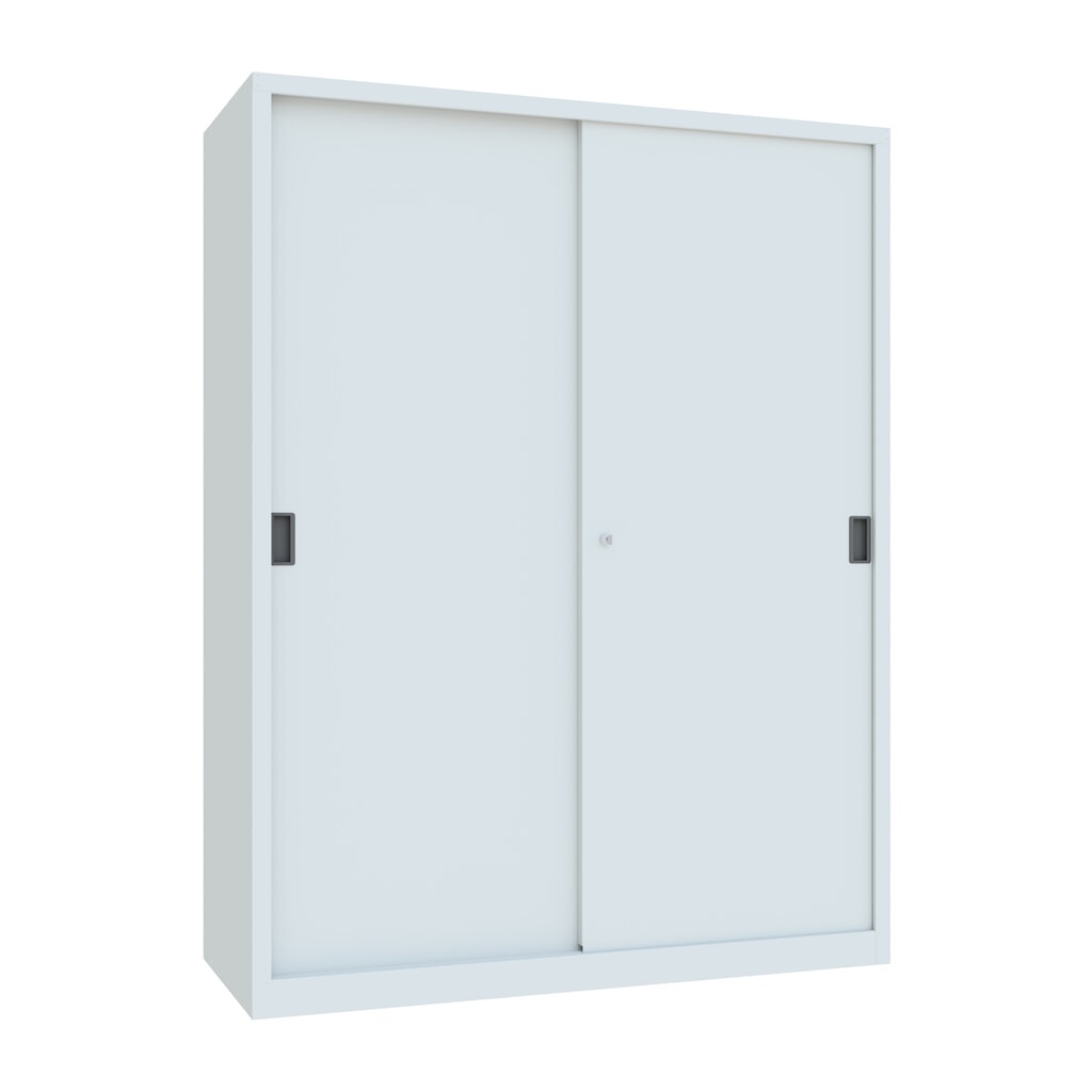 Armoire à portes coulissantes PAVOY avec mit 8 tablettes + cloison de séparation, HxlxP 1 950 x 1 500 x 600 mm, gris clair, gris clair Illustration du produit: Armoire à portes coulissantes PAVOY avec mit 8 tablettes + cloison de séparation, HxlxP 1 950 x 1 500 x 600 mm, gris clair, gris clair