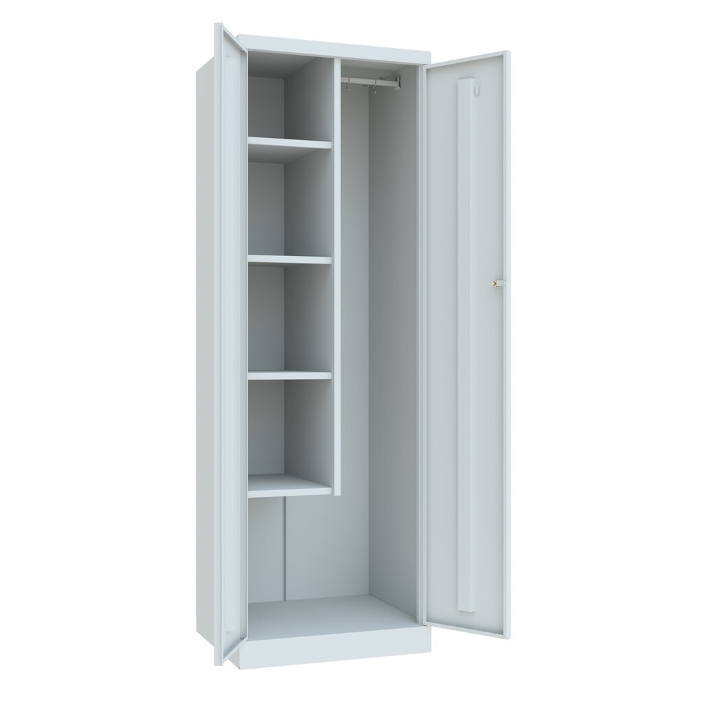 N° de l'image du produit 3 : Armoire à produits d’entretien PAVOY, H x l x P 1 800 x 500 x 600 mm, gris clair, gris clair