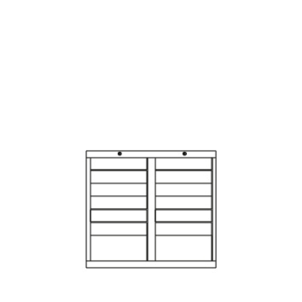 N° de l'image du produit 5 : Armoire à tiroirs légère PAVOY, guidage à coulissement, tiroirs 12 x 100 mm + 2 x 200 mm, largeur 1 000 mm, rouge rubis, gris clair