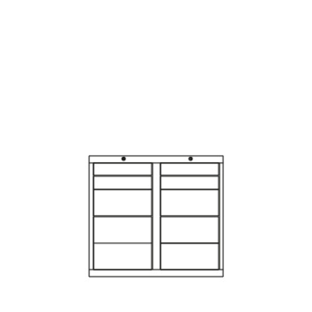 N° de l'image du produit 4 : Armoire à tiroirs légère PAVOY, guidage à coulissement, tiroirs 4 x 100 mm + 6 x 200 mm, largeur 1 000 mm, bleu gentiane, gris clair