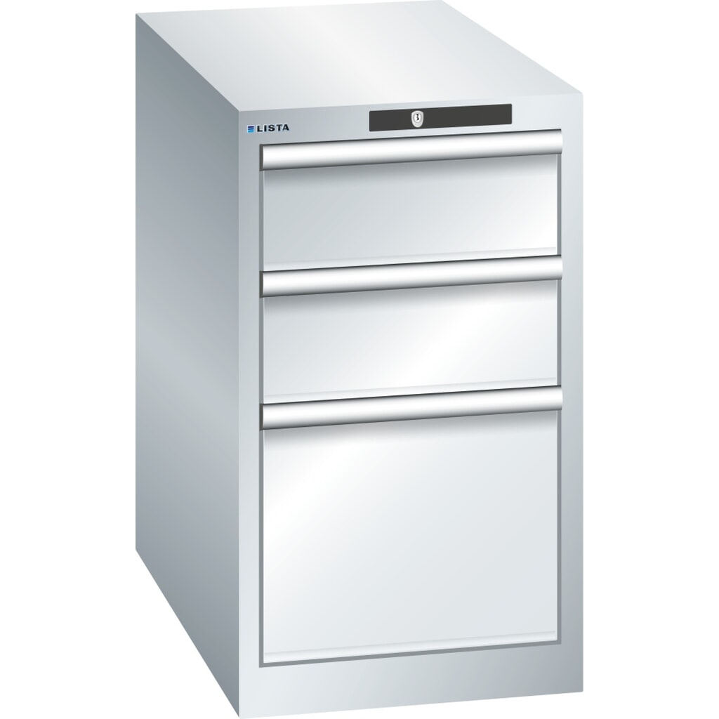 Illustration du produit: Armoire à tiroirs LISTA 18x36E, (lxPxH) 411x725x700 mm, 3 tiroirs, 2 x 150 / 1 x 300, gris clair, RFID Lock