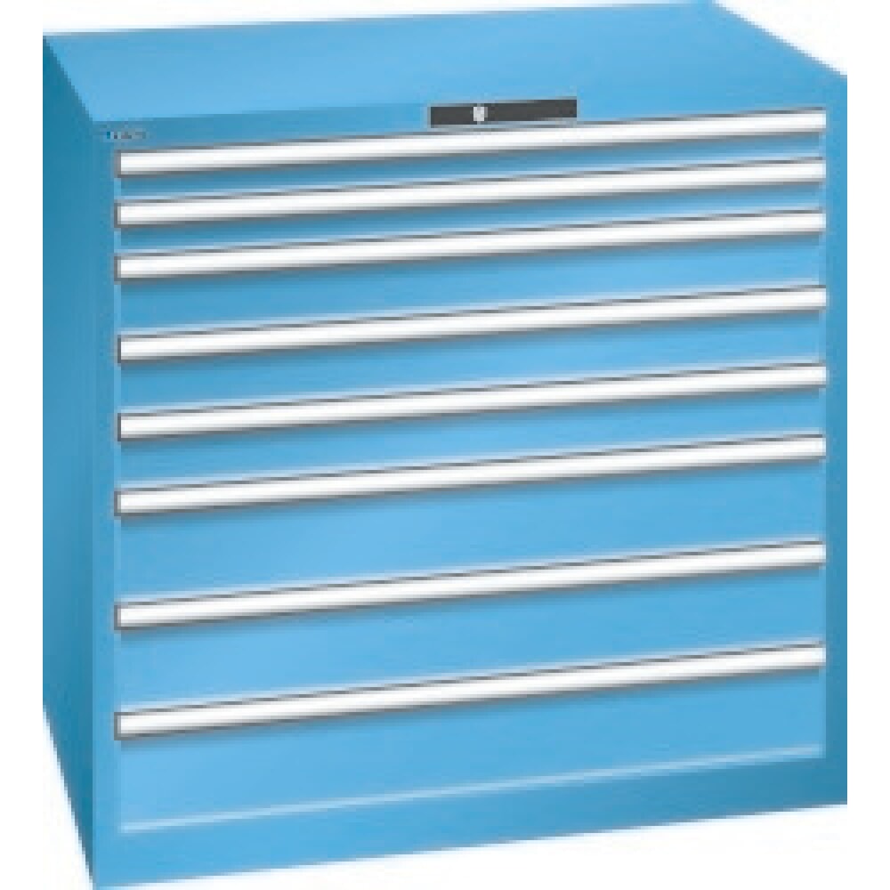 Illustration du produit: Armoire à tiroirs LISTA, tiroirs 2x75 + 3x100 + 3x150 mm, capacité de charge 200 kg par tiroir, bleu clair