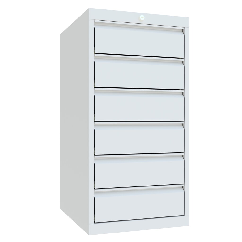N° de l'image du produit 2 : Armoire à tiroirs PAVOY, hauteur 1 000 mm, tiroirs 6 x 150 mm, largeur 500 mm, gris clair, gris clair