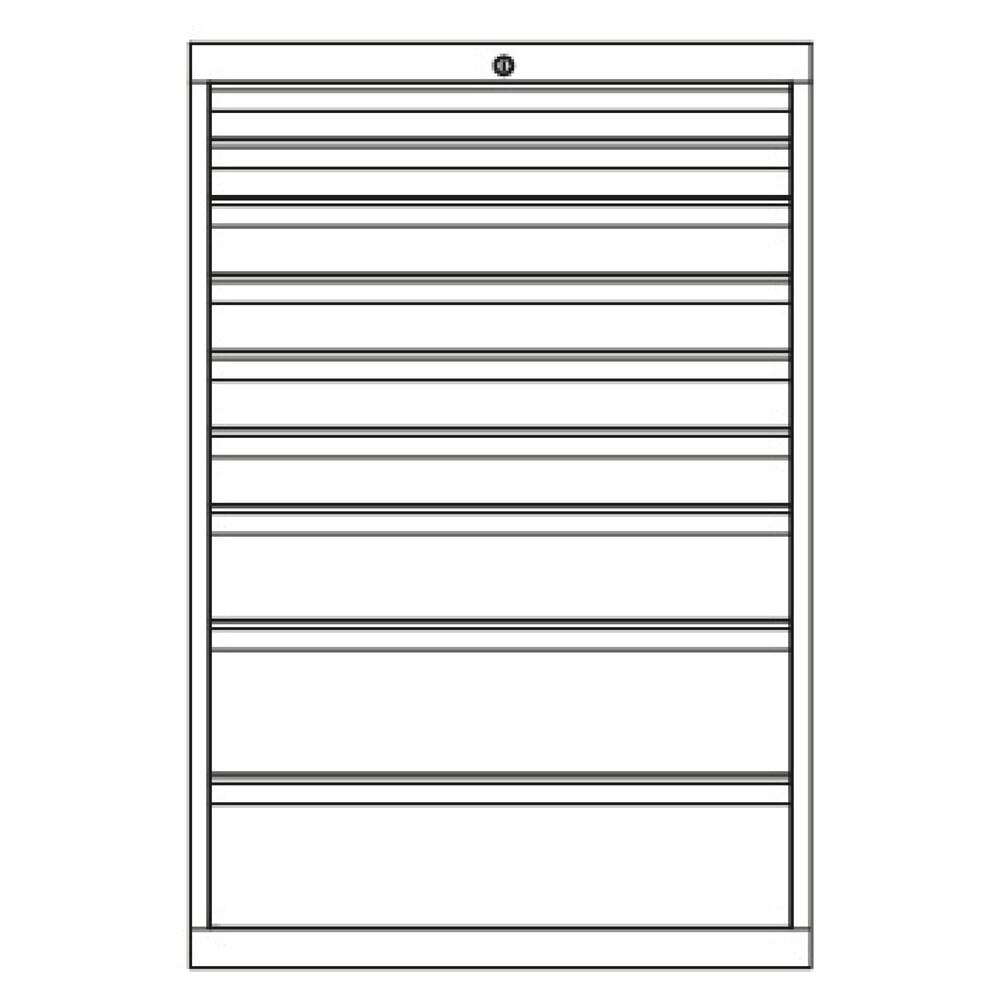 N° de l'image du produit 3 : Armoire à tiroirs PAVOY, hauteur 1 200 mm, tiroirs 2 x 75 mm + 4 x 100 + 1 x 150 mm + 2 x 200 mm, largeur 1 023 mm, gris clair, bleu gentiane