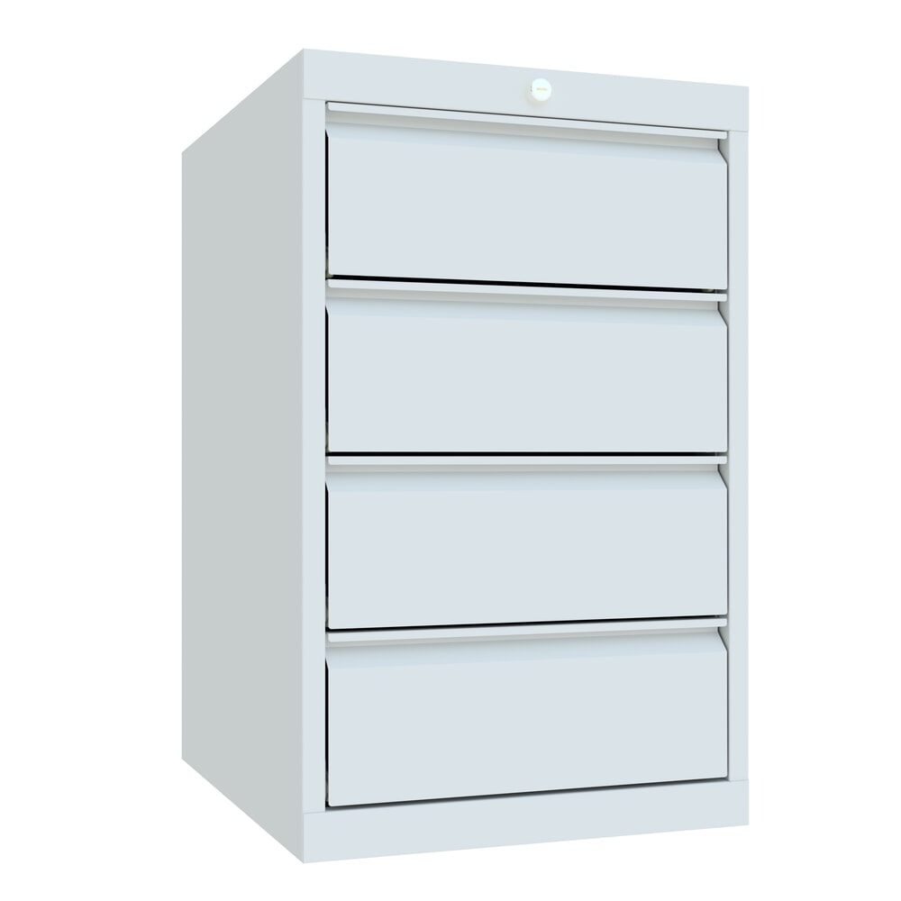 N° de l'image du produit 3 : Armoire à tiroirs PAVOY, hauteur 800 mm, tiroirs 4 x 175 mm, largeur 500 mm, gris clair, gris clair
