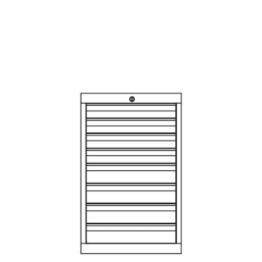 N° de l'image du produit 5 : Armoire à tiroirs PAVOY, hauteur 800 mm, tiroirs 4 x 75 mm + 4 x 100 mm, largeur 500 mm, gris clair, gris clair