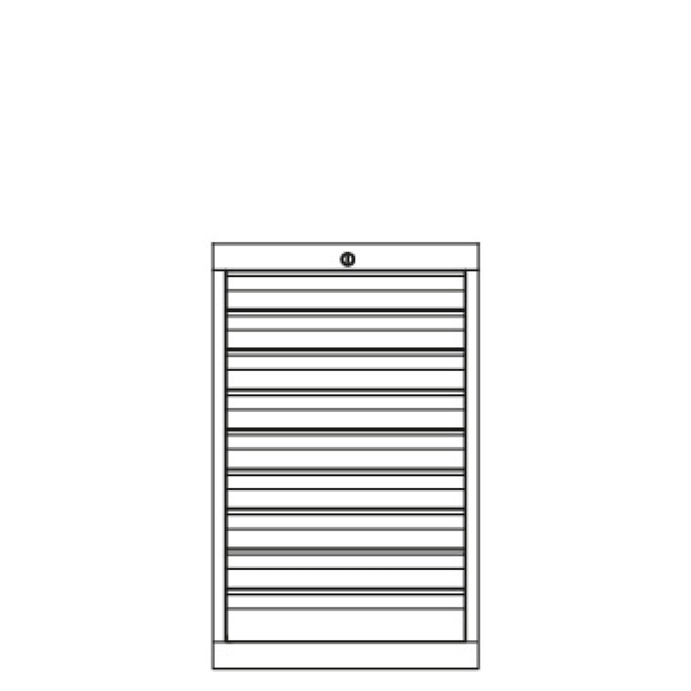 N° de l'image du produit 3 : Armoire à tiroirs PAVOY, hauteur 800 mm, tiroirs 8 x 75 mm + 1 x 100 mm, largeur 500 mm, gris clair, bleu gentiane