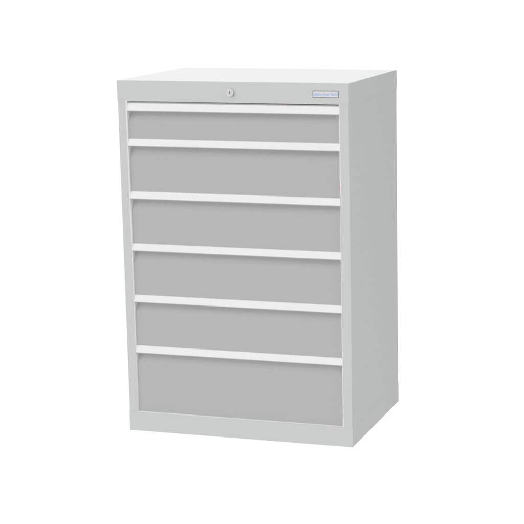 Illustration du produit: Armoire à tiroirs Profi, tiroirs de 1 x 100 + 4 x 150 + 1 x 200 mm, H x l x P 1 019 x 680 x 500 mm Bedrunka+Hirth, gris clair, gris clair