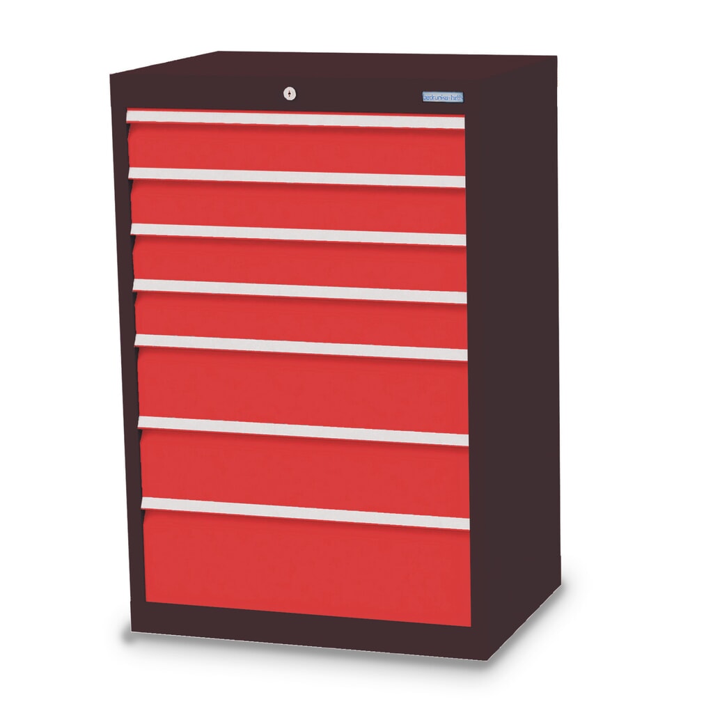 Illustration du produit: Armoire à tiroirs Profi, tiroirs de 4 x 100 + 2 x 150 + 1 x 200 mm, H x l x P 1 019 x 680 x 500 mm Bedrunka+Hirth, gris anthracite, rouge signalisation