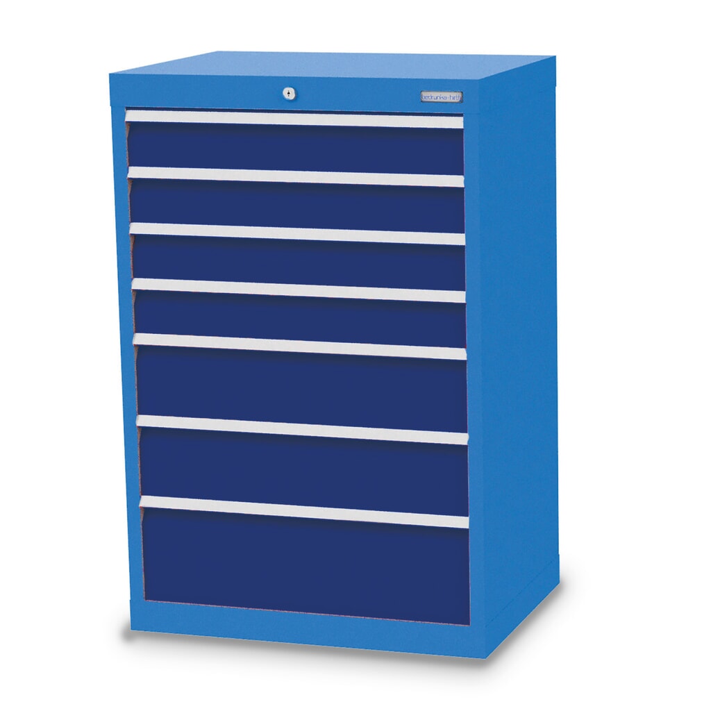 Illustration du produit: Armoire à tiroirs Profi, tiroirs de 4 x 100 + 2 x 150 + 1 x 200 mm, H x l x P 1 019 x 680 x 500 mm Bedrunka+Hirth, bleu clair, bleu gentiane