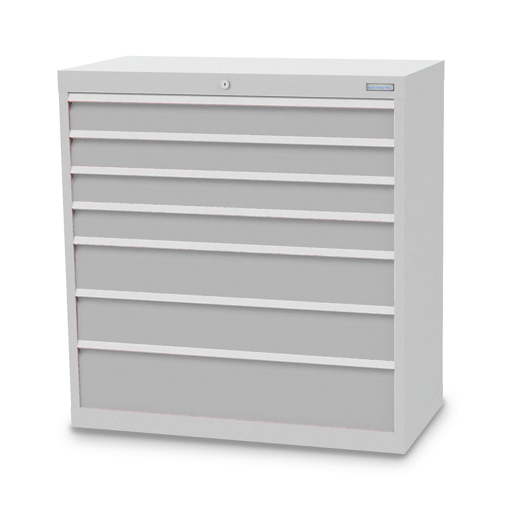 Armoire à tiroirs Profi, tiroirs de 4 x 100 + 2 x 150 + 1 x 200 mm, H x l x P 1 019 x 980 x 500 mm Bedrunka+Hirth