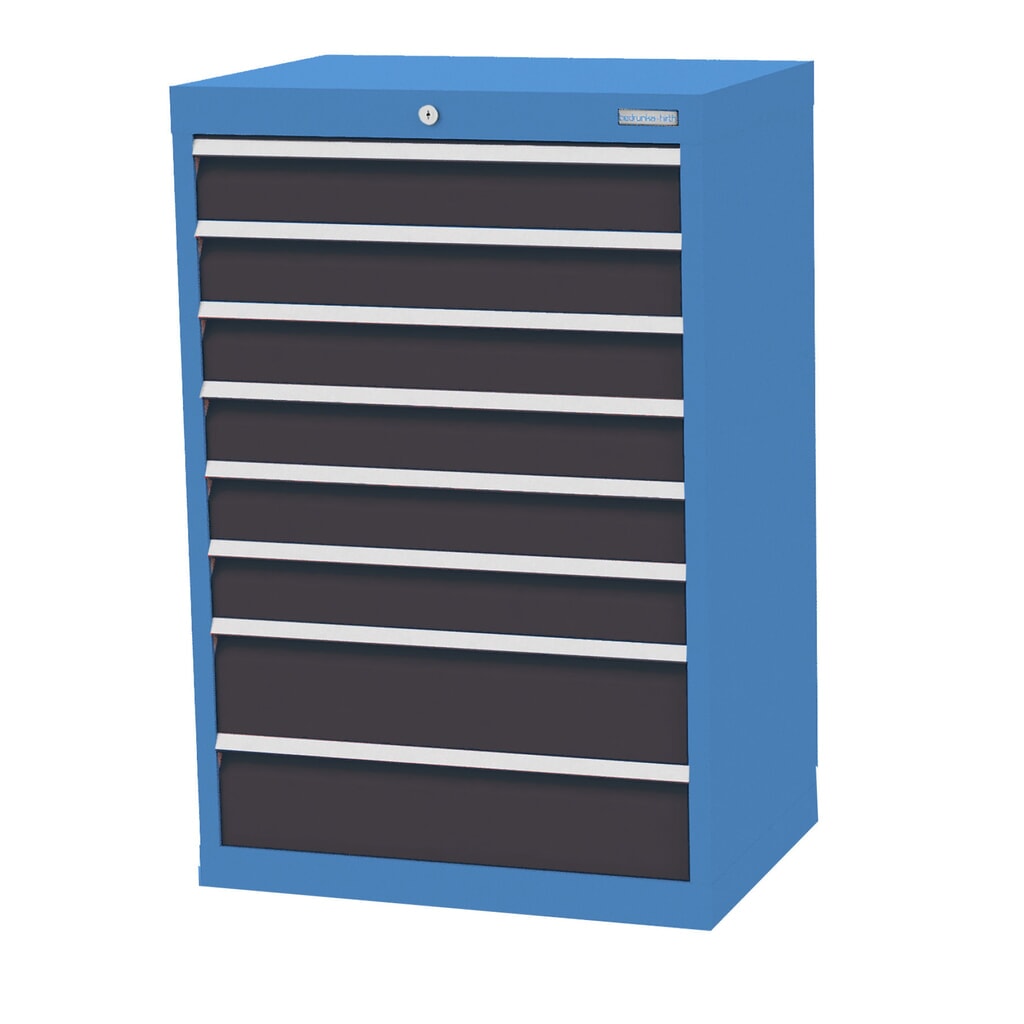 Armoire à tiroirs Profi, tiroirs de 6 x 100 + 2 x 150 mm, H x l x P 1 019 x 680 x 500 mm Bedrunka+Hirth, bleu clair, gris anthracite Illustration du produit: Armoire à tiroirs Profi, tiroirs de 6 x 100 + 2 x 150 mm, H x l x P 1 019 x 680 x 500 mm Bedrunka+Hirth, bleu clair, gris anthracite