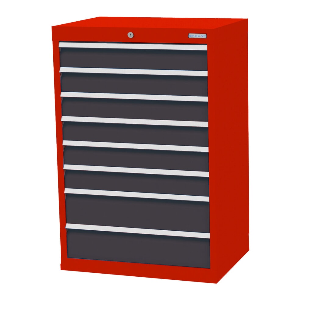 Armoire à tiroirs Profi, tiroirs de 6 x 100 + 2 x 150 mm, H x l x P 1 019 x 680 x 500 mm Bedrunka+Hirth, rouge signalisation, gris anthracite Illustration du produit: Armoire à tiroirs Profi, tiroirs de 6 x 100 + 2 x 150 mm, H x l x P 1 019 x 680 x 500 mm Bedrunka+Hirth, rouge signalisation, gris anthracite