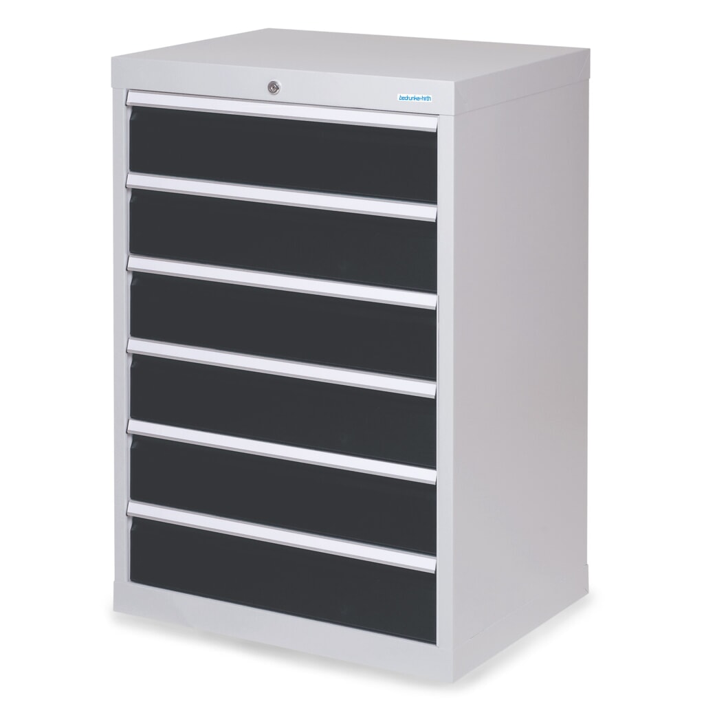 Illustration du produit: Armoire à tiroirs Profi, tiroirs de 6 x 150 mm, H x l x P 1 019 x 680 x 500 mm Bedrunka+Hirth, gris clair, gris anthracite